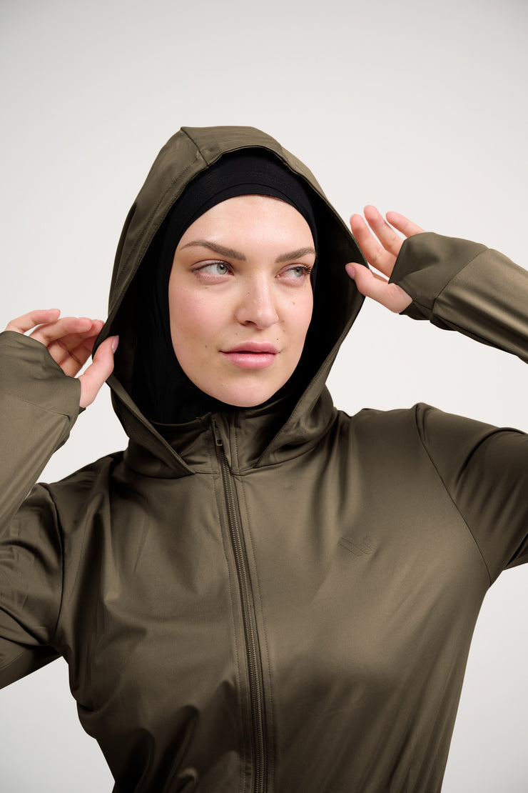 hooded modest activewear top