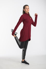 sporty hijab outfit #color_burgundy