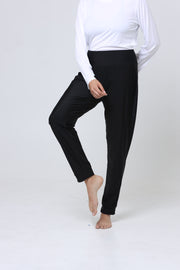 waterproof modest swim pants #color_black